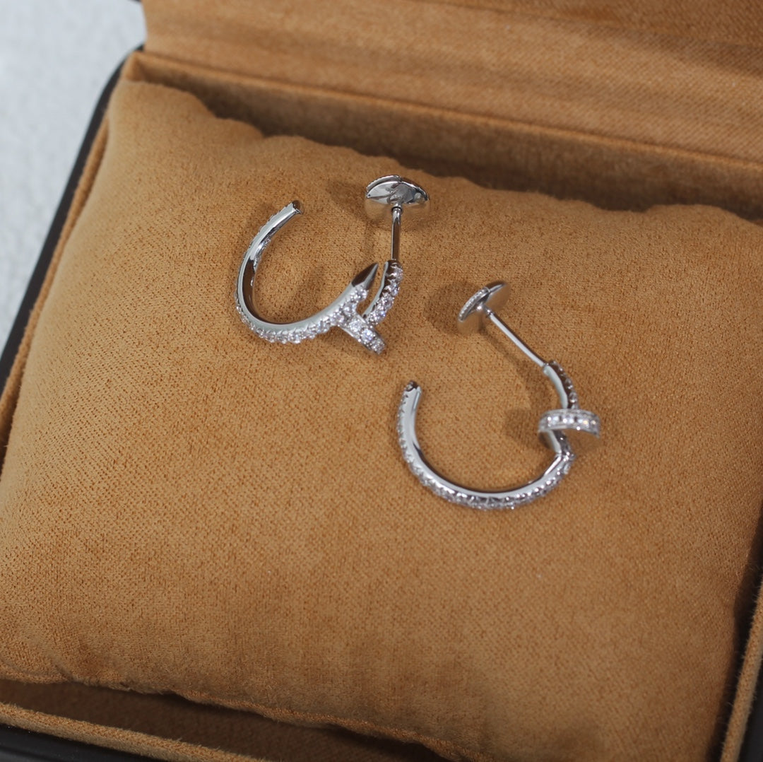 [Elite]JUSTE EARRINGS 12.75MM SILVER DIAMOND