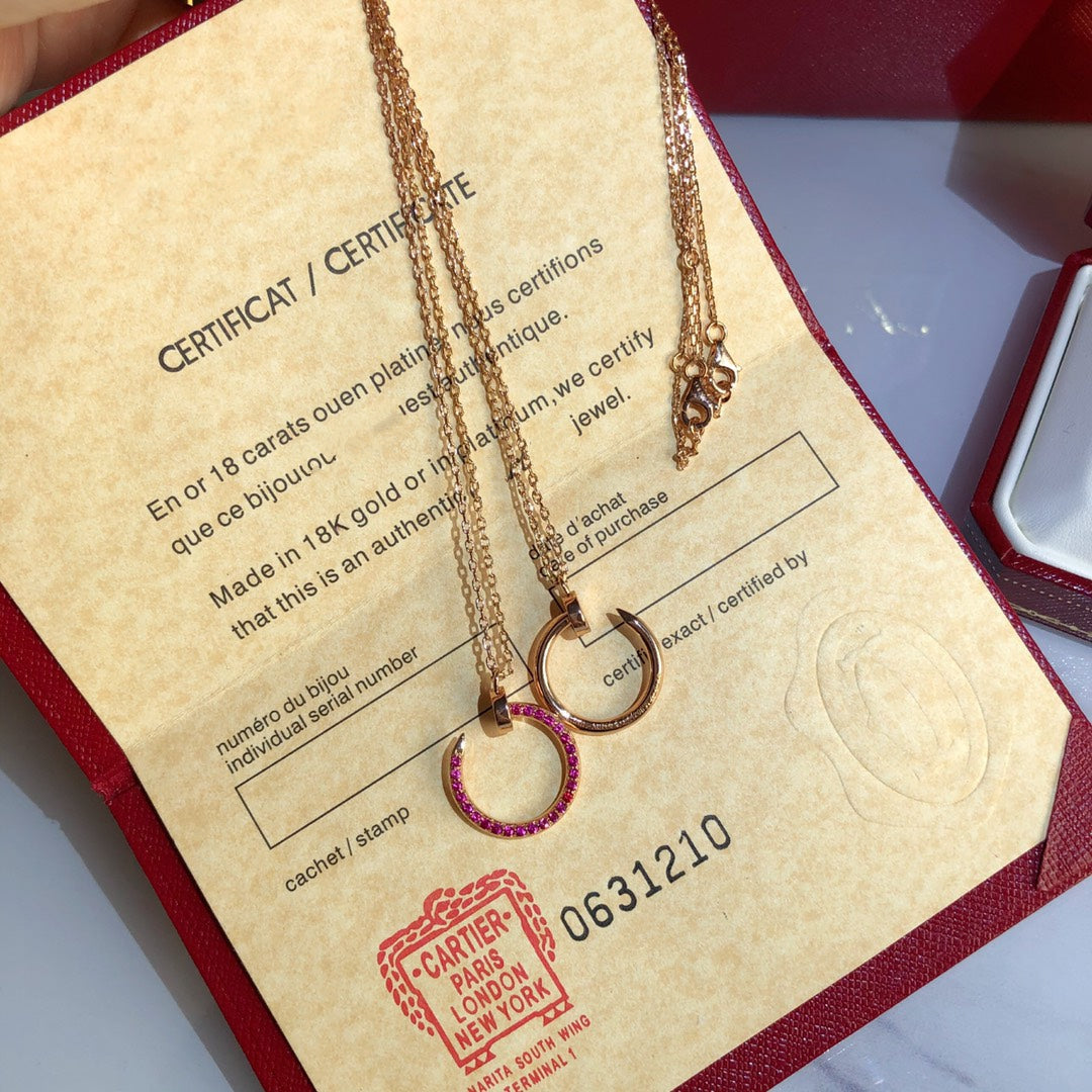 [Elite]JUSTE NECKLACE GOLD RED DIAMONDS