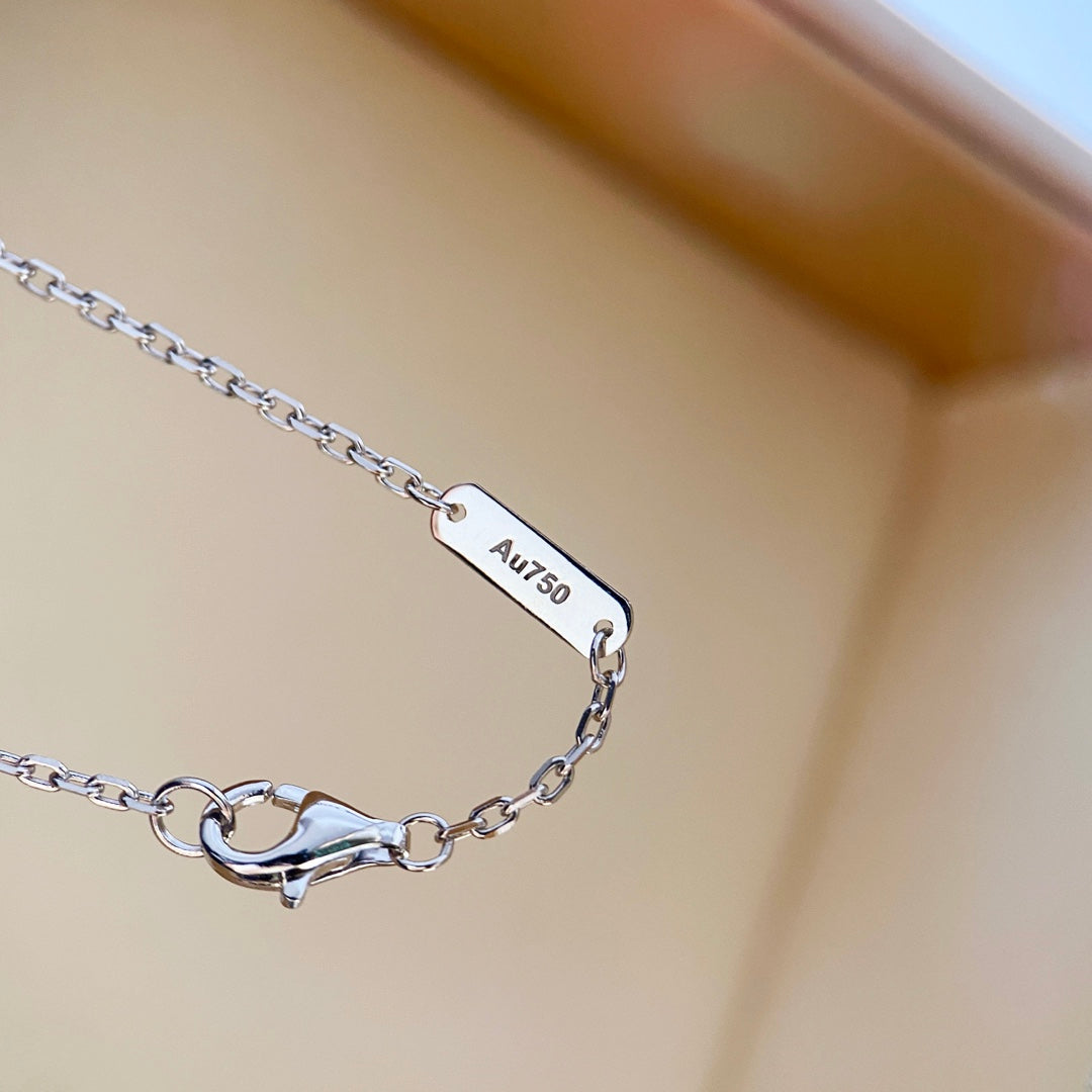 [Elite]CLOVER DIAMOND NECKLACE SILVER