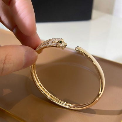 [Elite]PANTHERE GOLD DIAMOND OPEN BRACELET