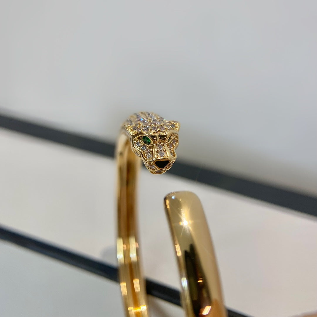 [Elite]PANTHERE GOLD DIAMOND OPEN BRACELET