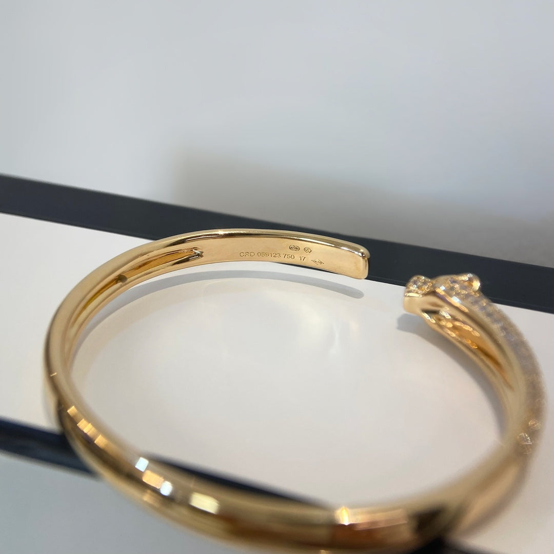 [Elite]PANTHERE GOLD DIAMOND OPEN BRACELET