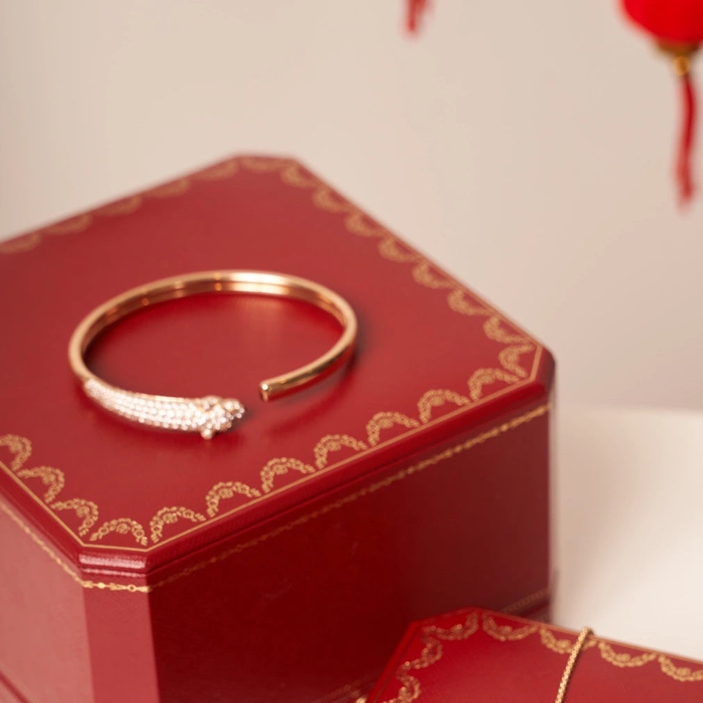 [Elite]PANTHERE ROSE GOLD DIAMOND OPEN BRACELET
