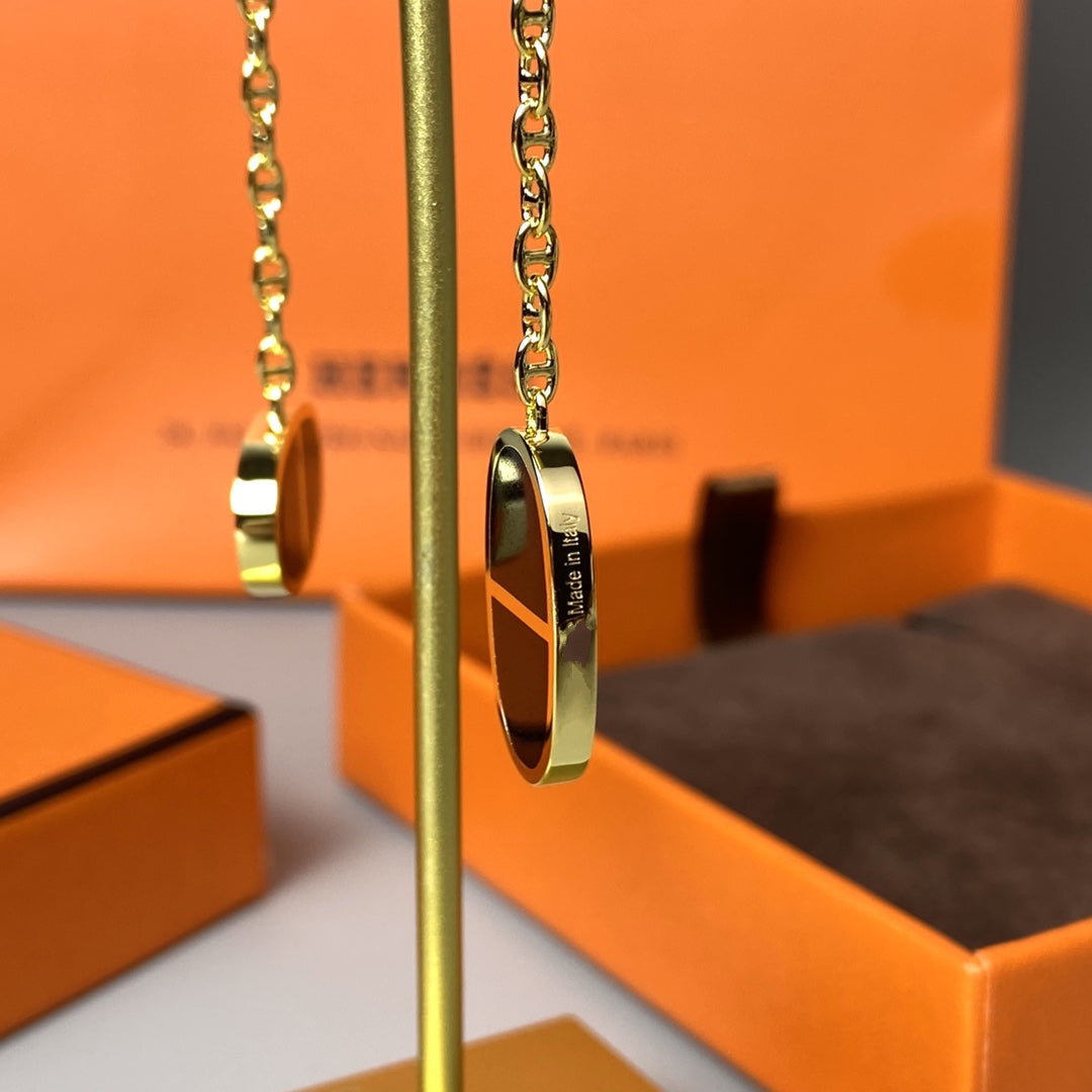 [Elite]CHAINE VERSO BLACK CERAMIC EARRINGS