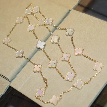 [Elite]CLOVER 20 MOTIFS WHITE MOP NECKLACE
