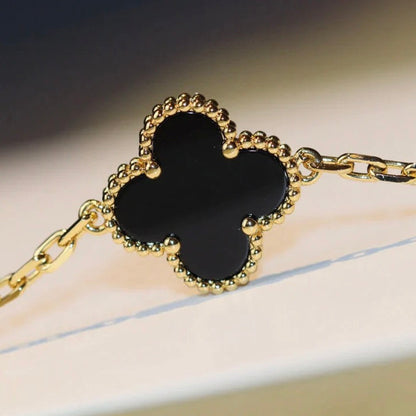 [Elite]CLOVER 20 MOTIFS ONYX NECKLACE