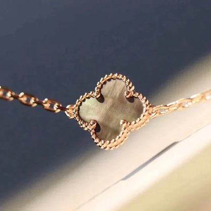 [Elite]CLOVER 20 MOTIFS DARK MOP DIAMOND  NECKLACE