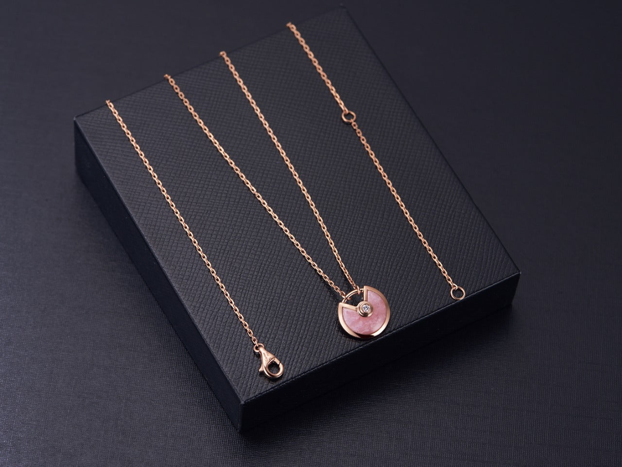 [Elite]AMULETTE ROSE GOLD PINK MOP NECKLACE