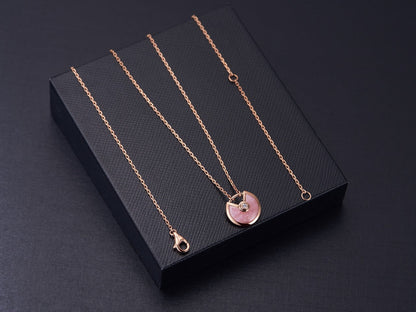 [Elite]AMULETTE ROSE GOLD PINK MOP NECKLACE
