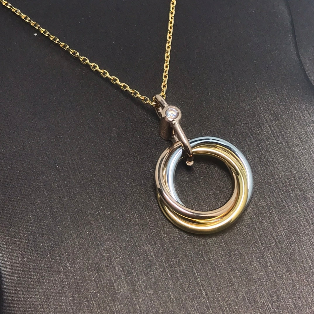 [Elite]TRINITY SILVER GOLD PINK GOLD NECKLACE
