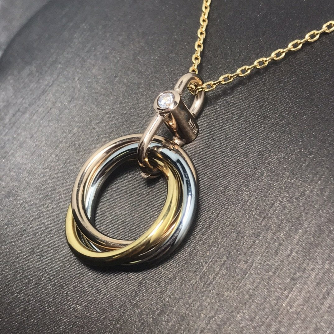 [Elite]TRINITY SILVER GOLD PINK GOLD NECKLACE