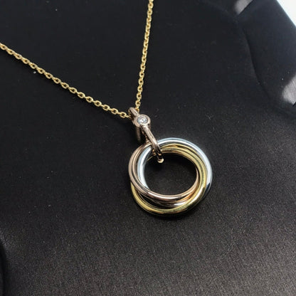 [Elite]TRINITY SILVER GOLD PINK GOLD NECKLACE