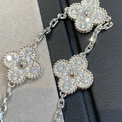 [Elite] CLOVER 5 MOTIF FULL DIAMOND BRACELET COLLECTION