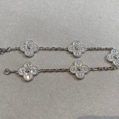 [Elite] CLOVER 5 MOTIF FULL DIAMOND BRACELET COLLECTION