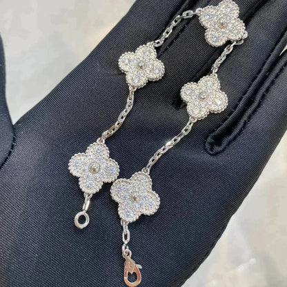 [Elite] CLOVER 5 MOTIF FULL DIAMOND BRACELET COLLECTION