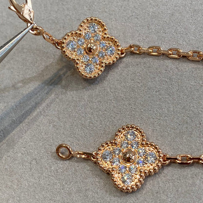 [Elite] CLOVER 5 MOTIF FULL DIAMOND BRACELET COLLECTION