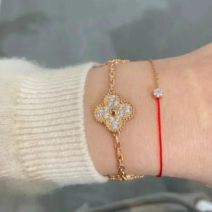 [Elite] CLOVER 5 MOTIF FULL DIAMOND BRACELET COLLECTION