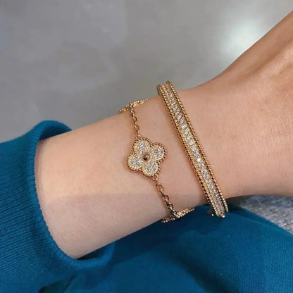 [Elite] CLOVER 5 MOTIF FULL DIAMOND BRACELET COLLECTION