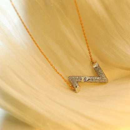 [Elite]VOLT SILVER DIAMOND PEDANT NECKLACE