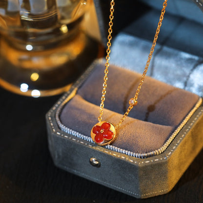 [Elite]SUN PEDANT PINK GOLD 1 DIAMOND NECKLACE