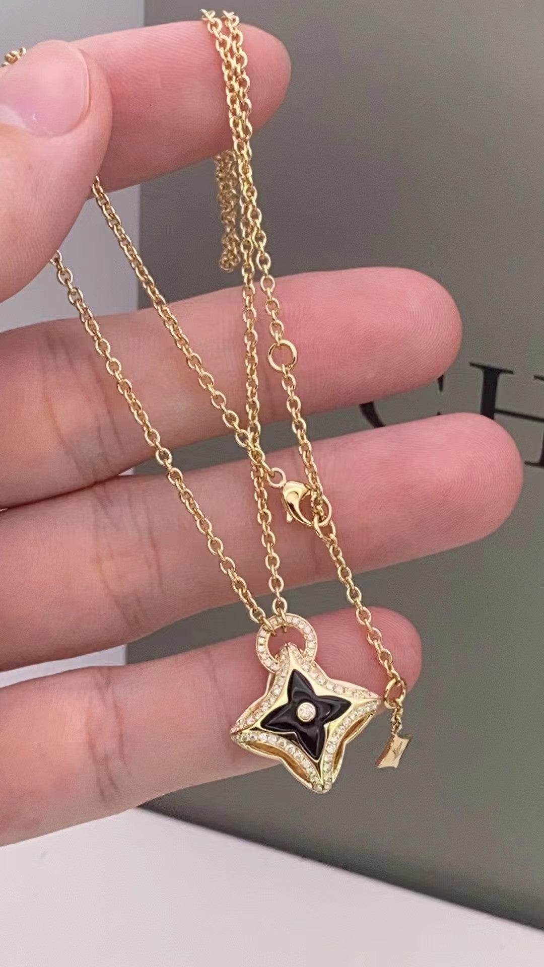 [Elite]STAR PEDANT PINK GOLD DIAMOND NECKLACE