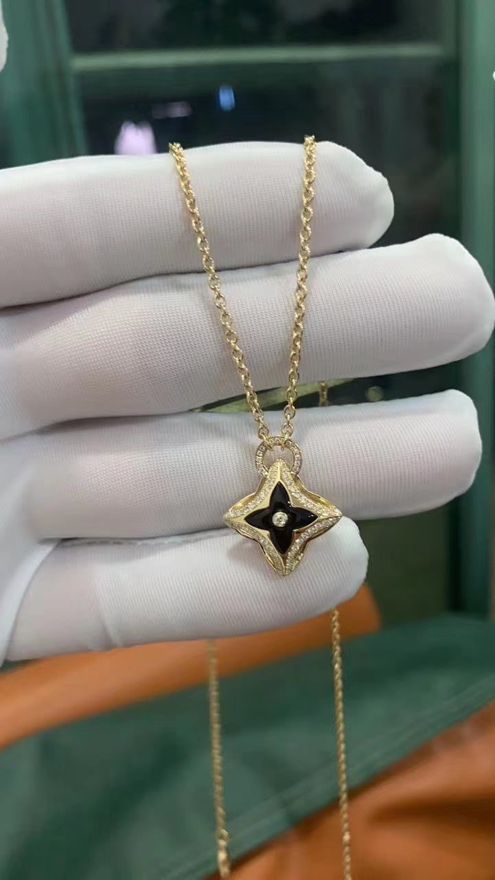 [Elite]STAR PEDANT PINK GOLD DIAMOND NECKLACE