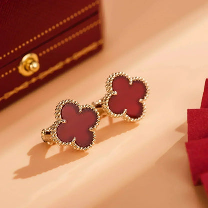 [Elite]CLOVER MEDIUM 1 MOTIFS CARNELIAN  EARRINGS
