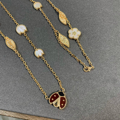 [Elite]LUCKY SPRING 15 MOTIFS GOLD NECKLACE