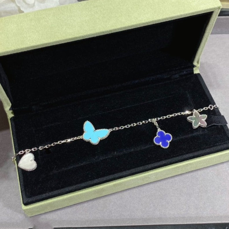 [Elite]LUCKY SPRING SILVER BRACELET 4 MOTIF