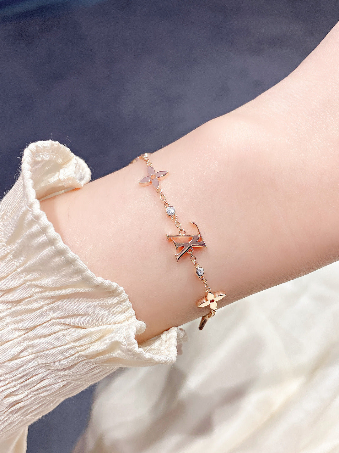 [Elite]STAR AND SUN 7 MOTIFS GOLD BRACELET
