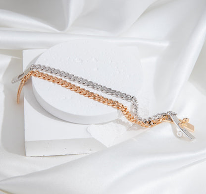 [Elite]KELLY CHAIN SILVER DIAMOND BRACELET