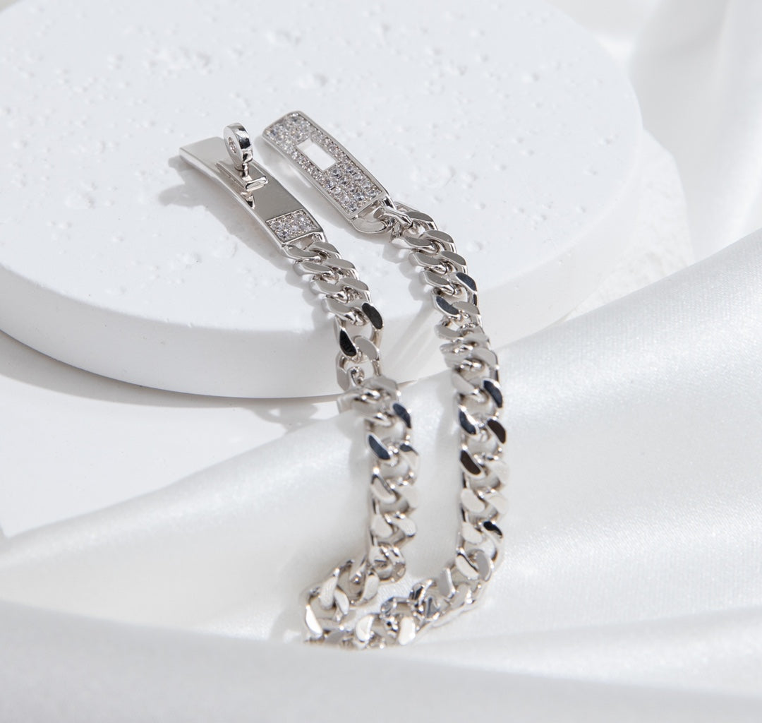 [Elite]KELLY CHAIN SILVER DIAMOND BRACELET