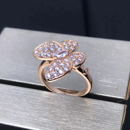 [Elite]BUTTERFLY PINK GOLD DIAMOND RING