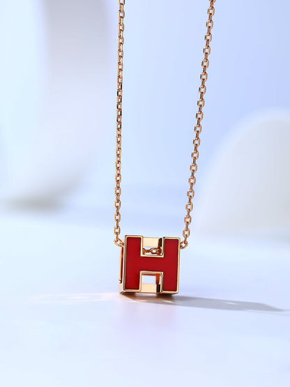 [Elite]H CAGE PINK GOLD NECKLACE