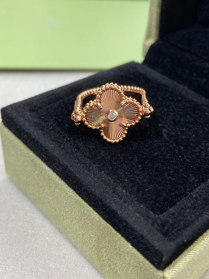 [Elite]CLOVER RIVERSIBLE PINK GOLD RING