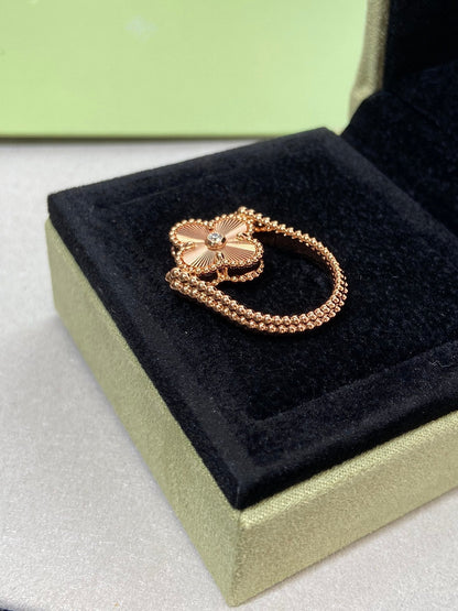 [Elite]CLOVER RIVERSIBLE PINK GOLD RING
