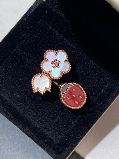 [Elite]LUCKY 3 MOTIF ROSE GOLD RING