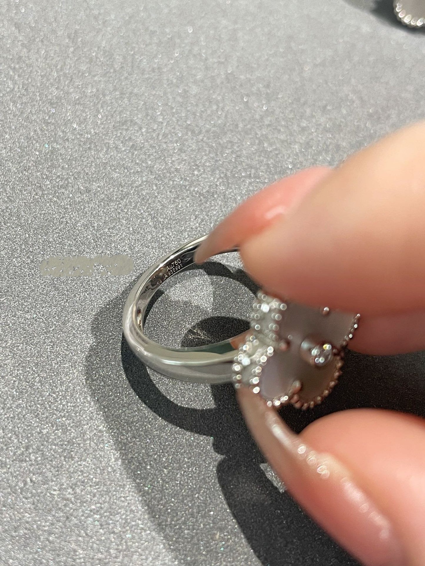[Elite]CLOVER SILVER MOP DIAMOND RING