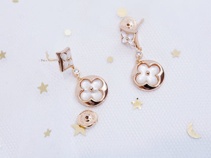 [Elite]STAR AND SUN PINK GOLD MOP DROP EARRINGS