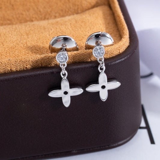 [Elite]VIDYLLE SILVER DIAMOND MINI DROP EARRINGS