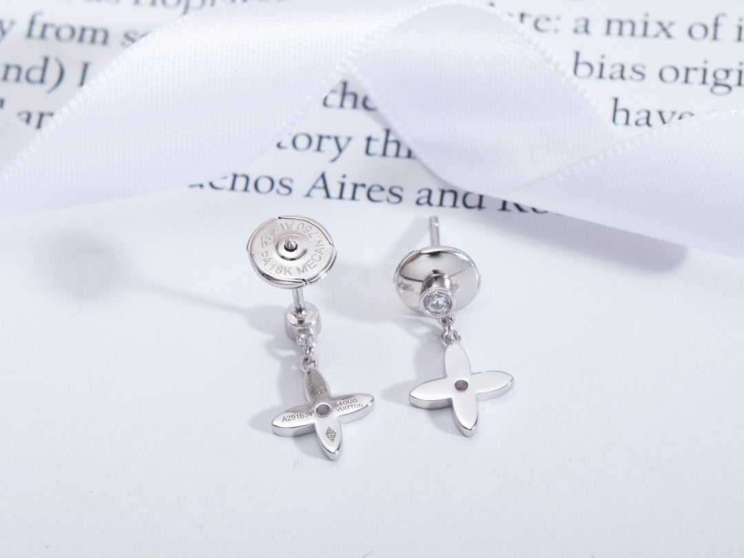 [Elite]VIDYLLE SILVER DIAMOND MINI DROP EARRINGS
