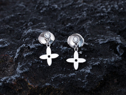 [Elite]VIDYLLE SILVER DIAMOND MINI DROP EARRINGS