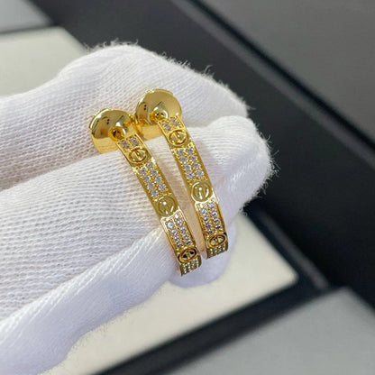 [Elite]LOVE EARRINGS 3.6MM DIAMOND PAVED