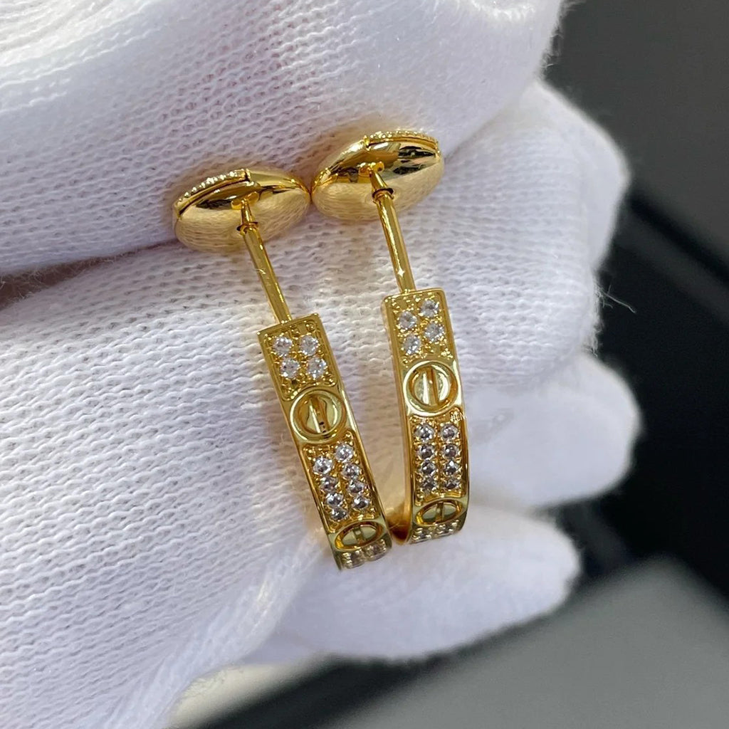 [Elite]LOVE EARRINGS 3.6MM DIAMOND PAVED