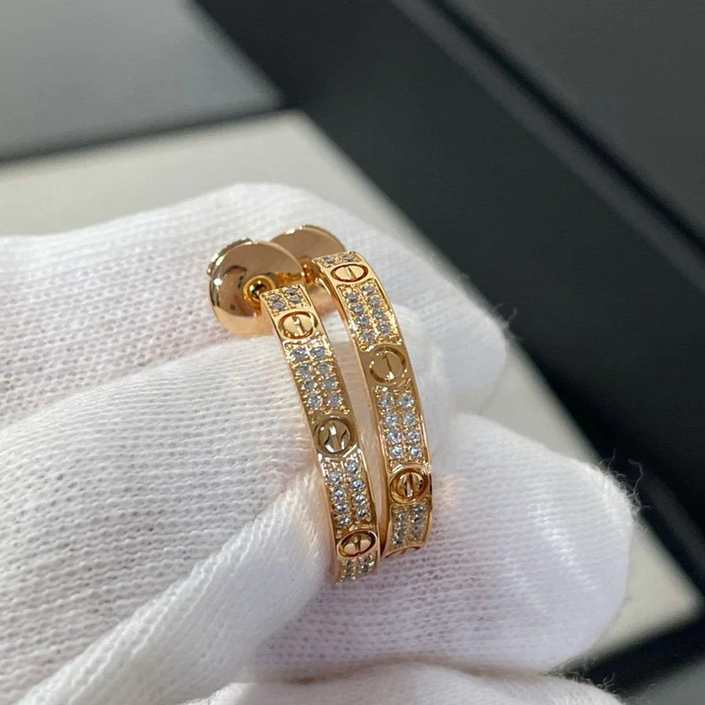 [Elite]LOVE EARRINGS 3.6MM DIAMOND PAVED