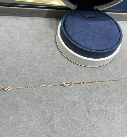 [Elite]FORCE 10 DIAMOND CHAIN LINK PINK GOLD BRACELET