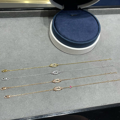 [Elite]FORCE 10 DIAMOND CHAIN LINK PINK GOLD BRACELET