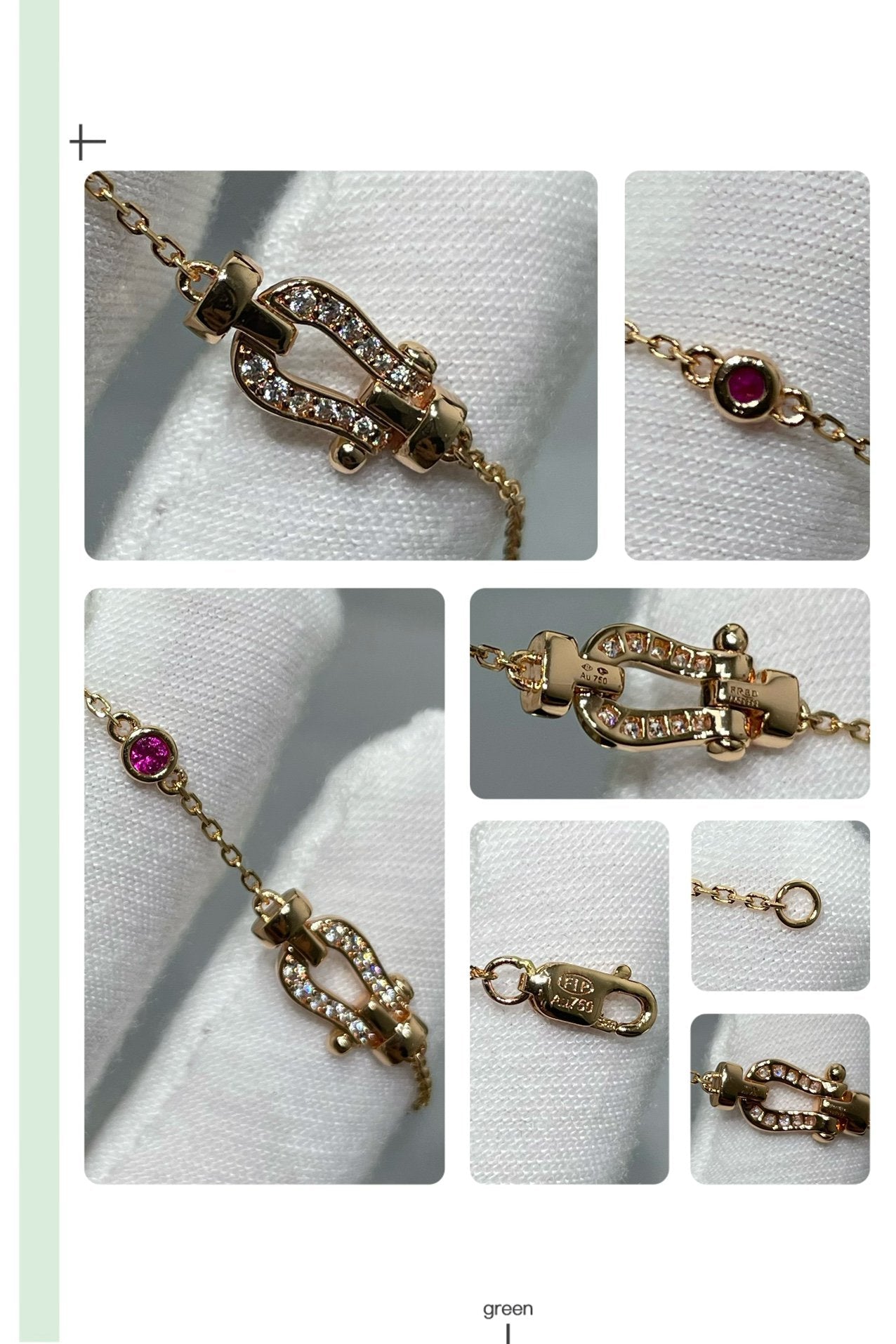 [Elite]FORCE 10 DIAMOND CHAIN LINK PINK GOLD BRACELET