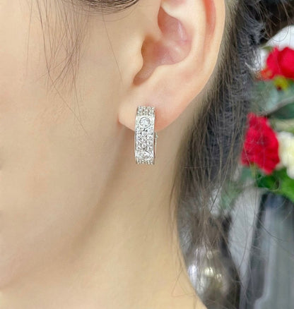 [Elite]LOVE 5.5MM DIAMOND PAVED EARRINGS