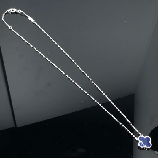 [Elite]CLOVER PIETERSITE SILVER LONG NECKLACE